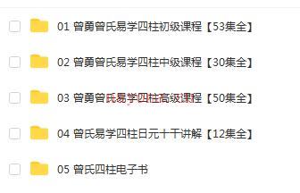 曾勇曾氏四柱八字（初级 中级 高级）课程百度网盘资源