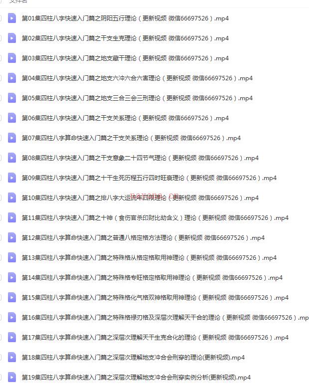 曾勇曾氏四柱八字（初级 中级 高级）课程百度网盘资源