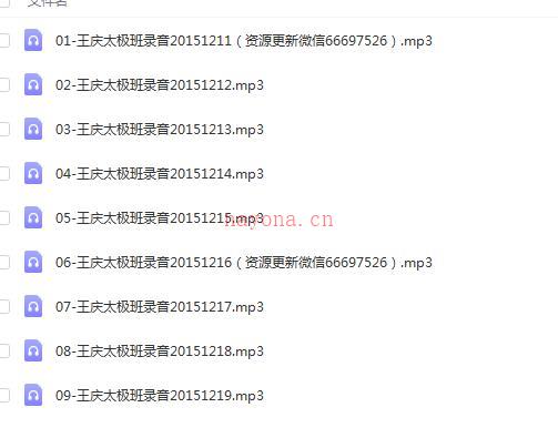 王庆首届太极班录音百度网盘资源