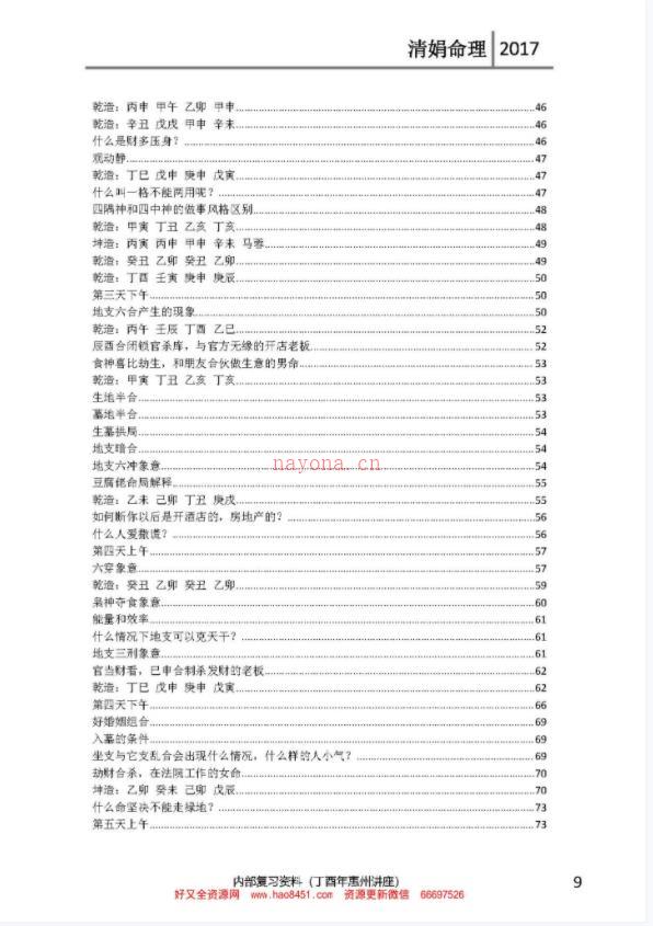 001-34杨清娟盲派八字命理2017丁酉年惠州班97页百度网盘资源