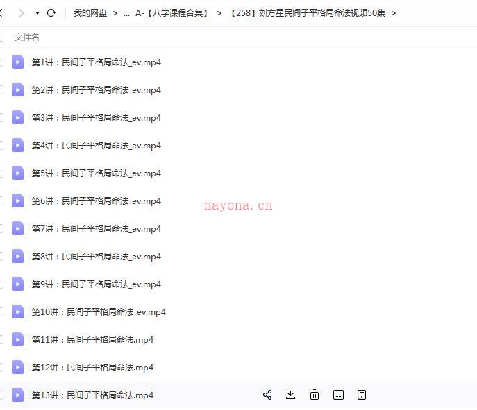 刘方星民间子平格局命法视频50集百度网盘资源