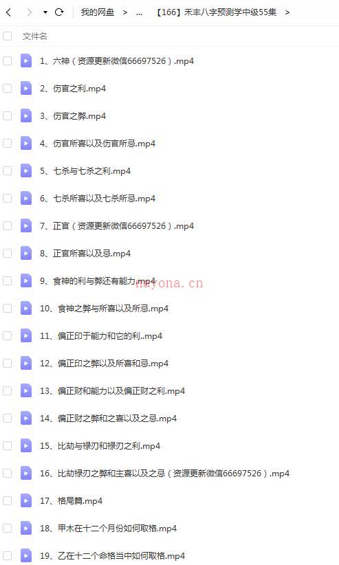 禾丰八字预测学中级55集百度网盘资源