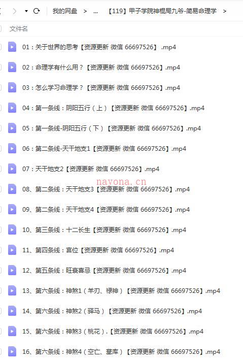 甲子学院-神棍局九爷-简易命理学百度网盘资源