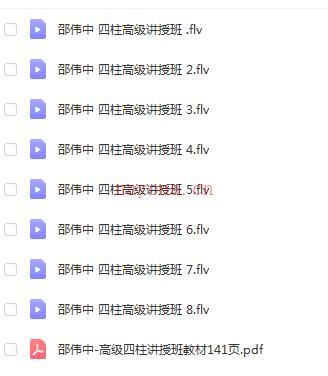 邵伟中-四柱高级讲授班视频8集百度网盘资源