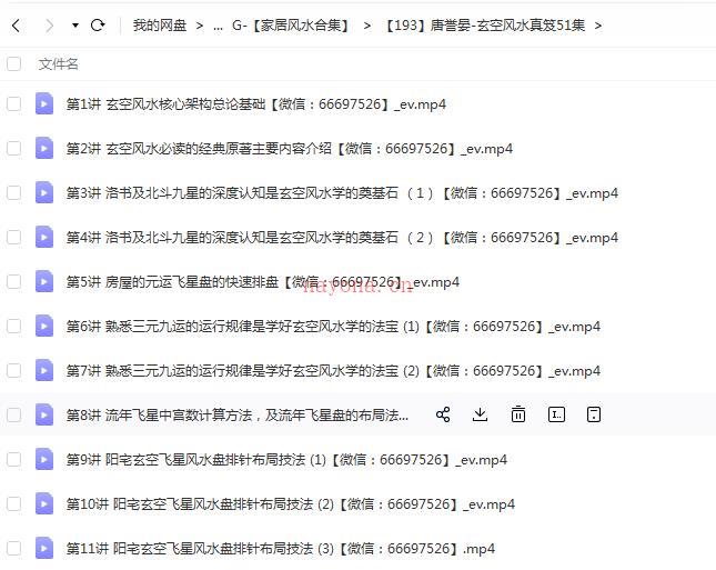 唐誉晏-玄空风水真笈51集百度网盘资源
