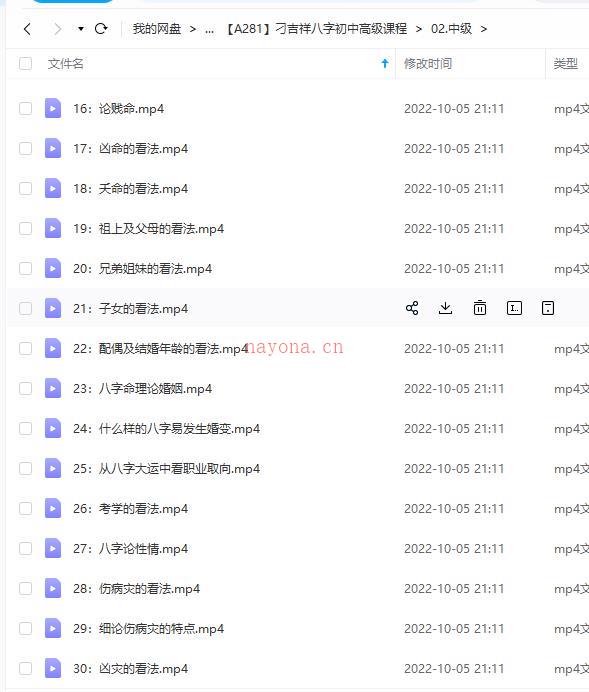 刁吉祥八字初中高级课程百度网盘资源