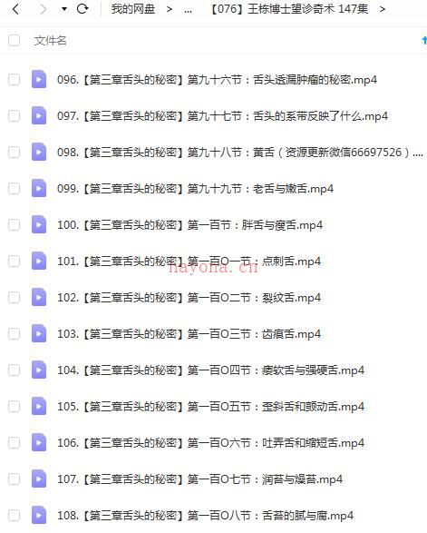 王栋博士望诊奇术 147集百度网盘资源