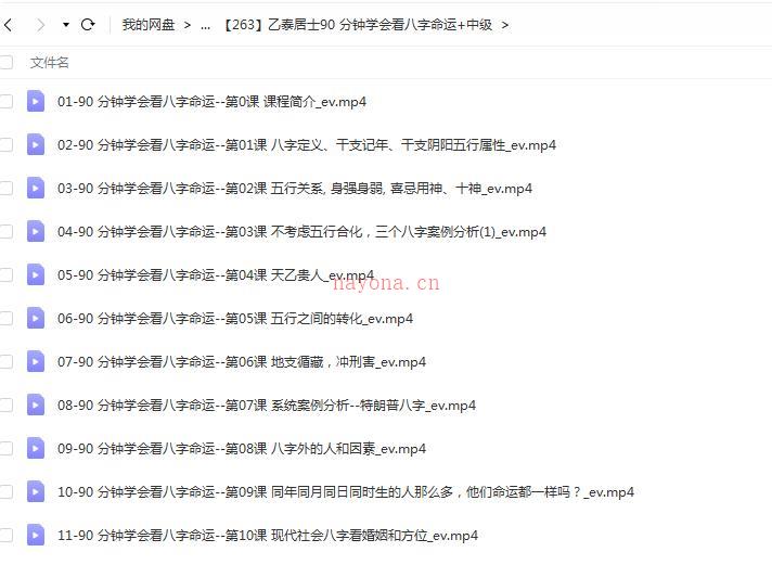 乙泰居士90 分钟学会看八字命运+中级百度网盘资源