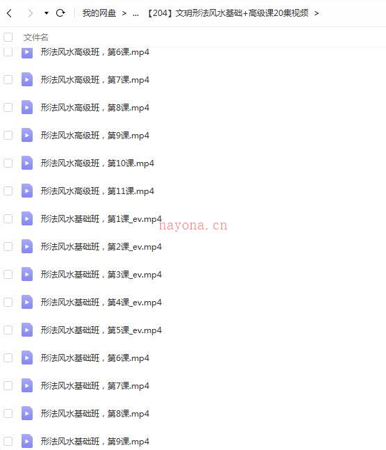 文玥形法风水基础+高级课共20集视频百度网盘资源