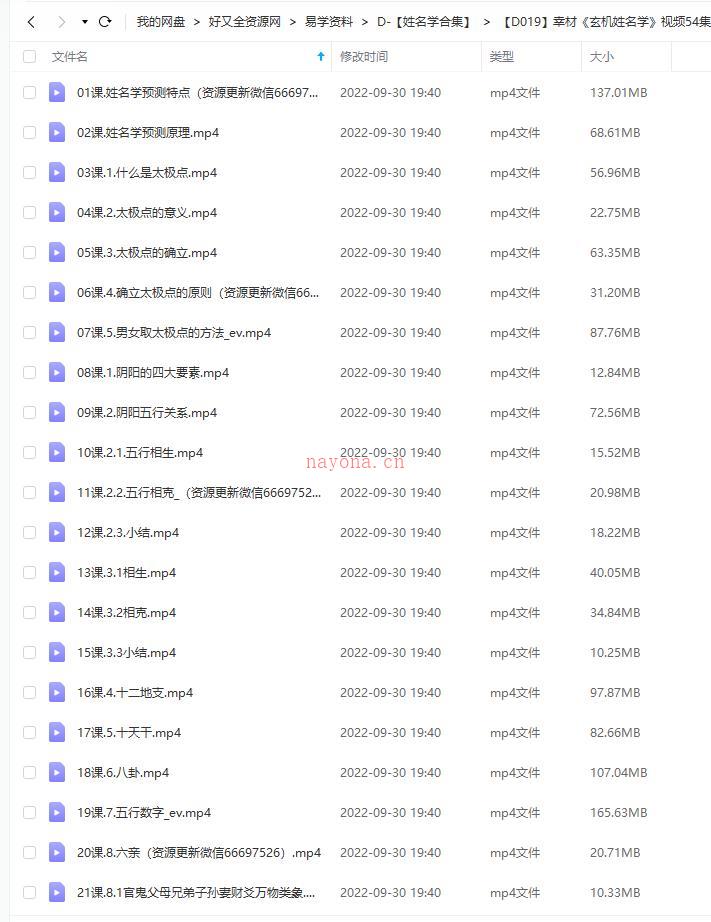 幸材《玄机姓名学》视频54集百度网盘资源