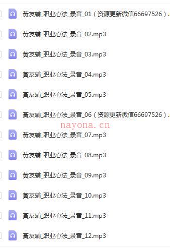黄友辅职业心法-录音百度网盘资源
