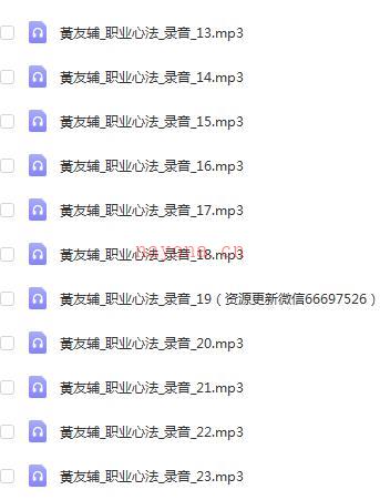 黄友辅职业心法-录音百度网盘资源