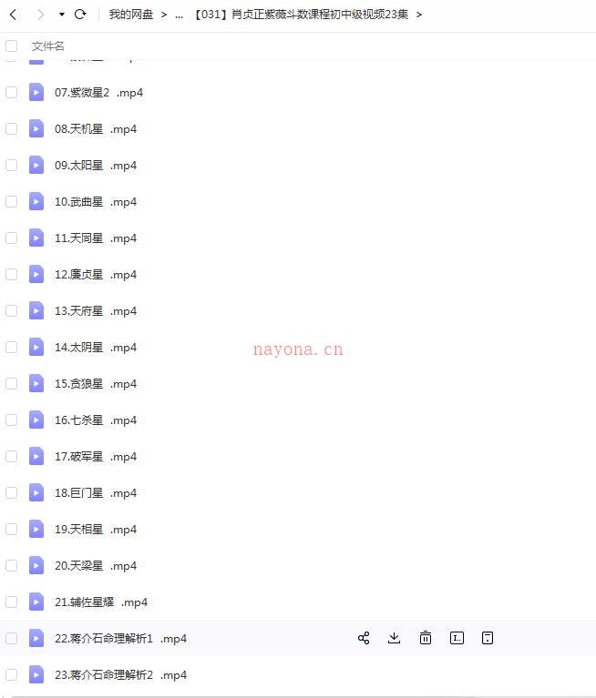 肖贞正紫薇斗数课程初中级视频23集百度网盘资源