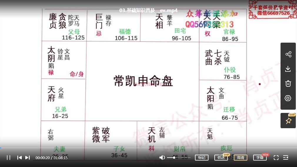 肖贞正紫薇斗数课程初中级视频23集百度网盘资源