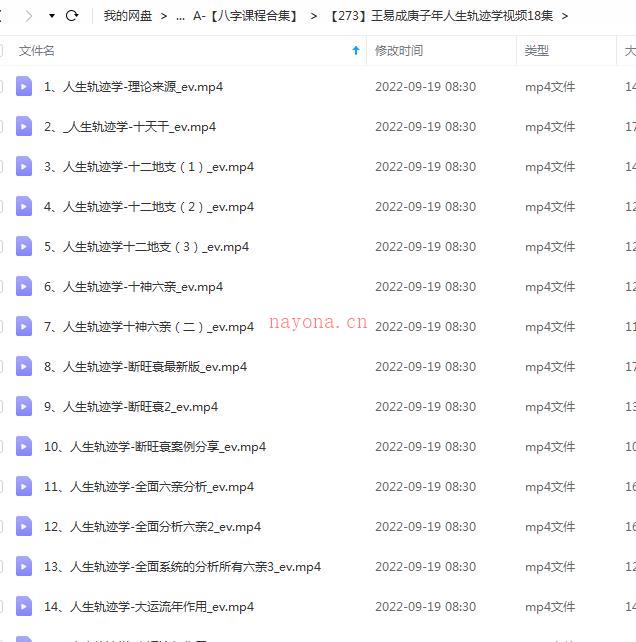 王易成庚子年人生轨迹学视频18集百度网盘资源