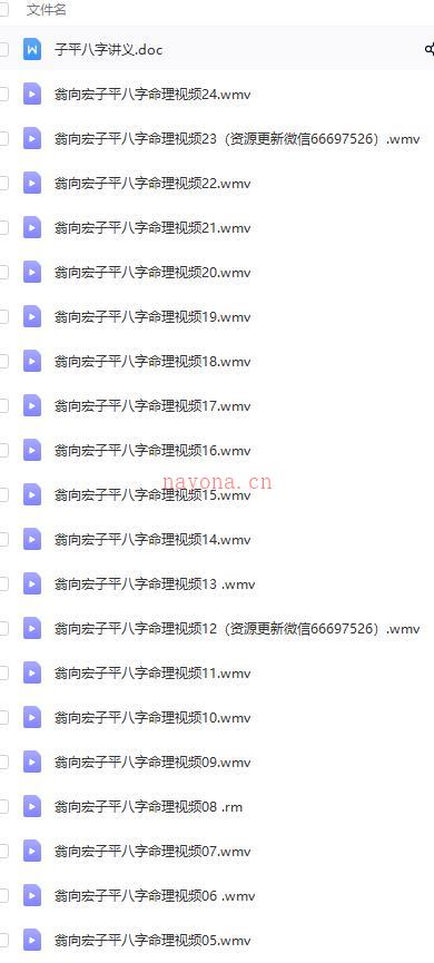 翁向宏子平八字命理视频+资料百度网盘资源