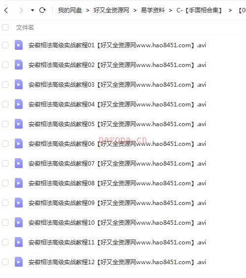 安徽相法高级实战教程视频12集百度网盘资源
