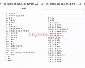 杨公风水10万元学费的弟子班教材 吴钧州百度网盘资源