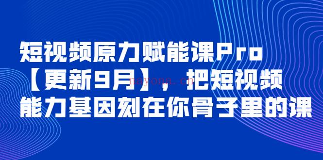 1062.壁垒觉醒 · 短视频原力赋能课Pro 百度网盘资源