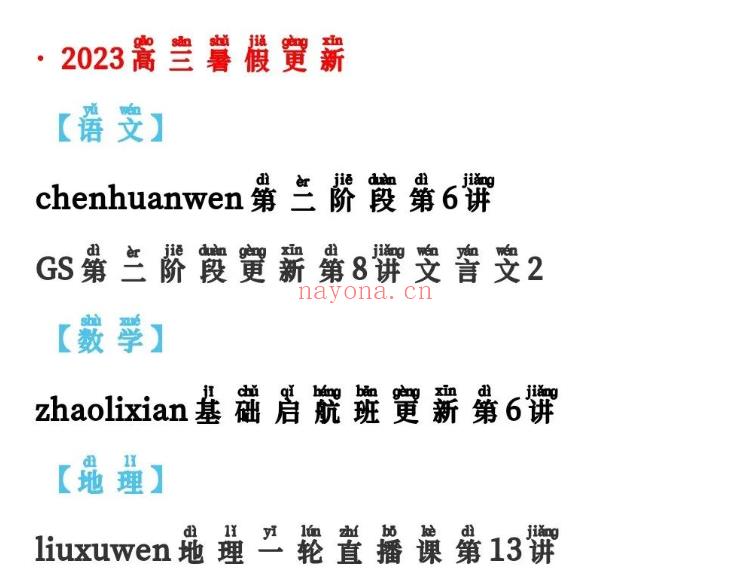 【2023高三届更新】1001期 百度网盘资源