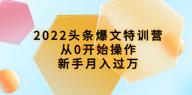 【网赚上新】048.2022头条爆文特训营