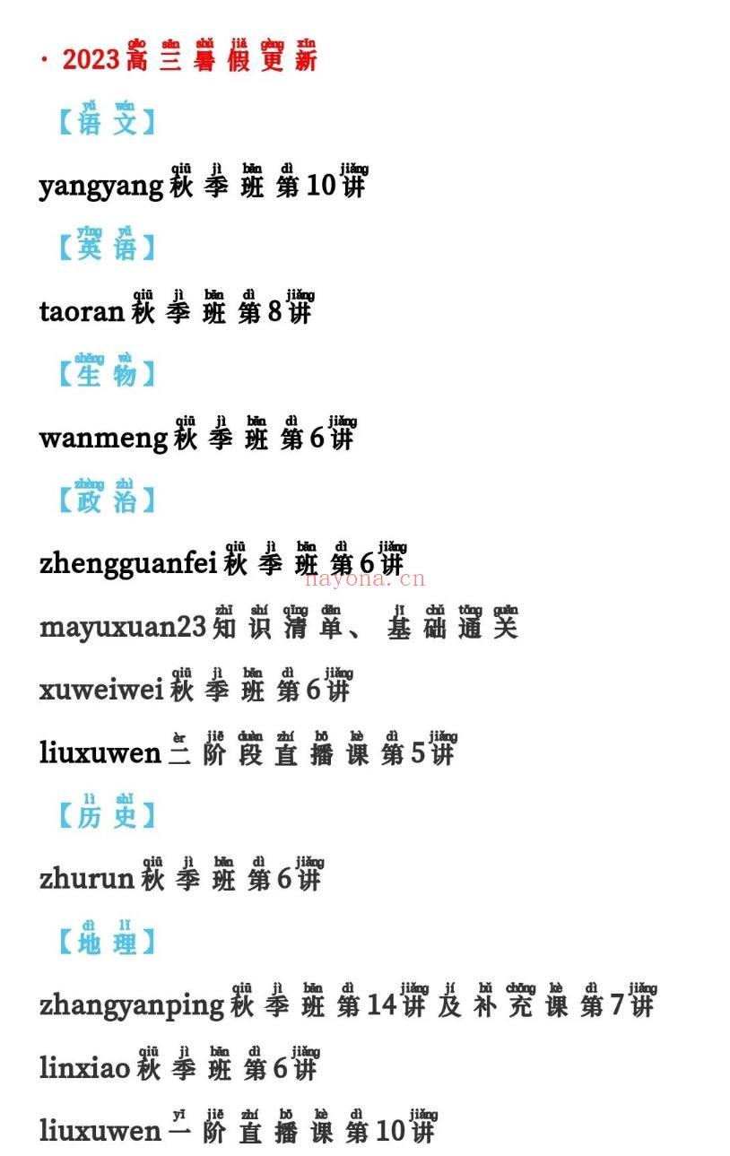 【2023高三届更新】1011期 百度网盘资源