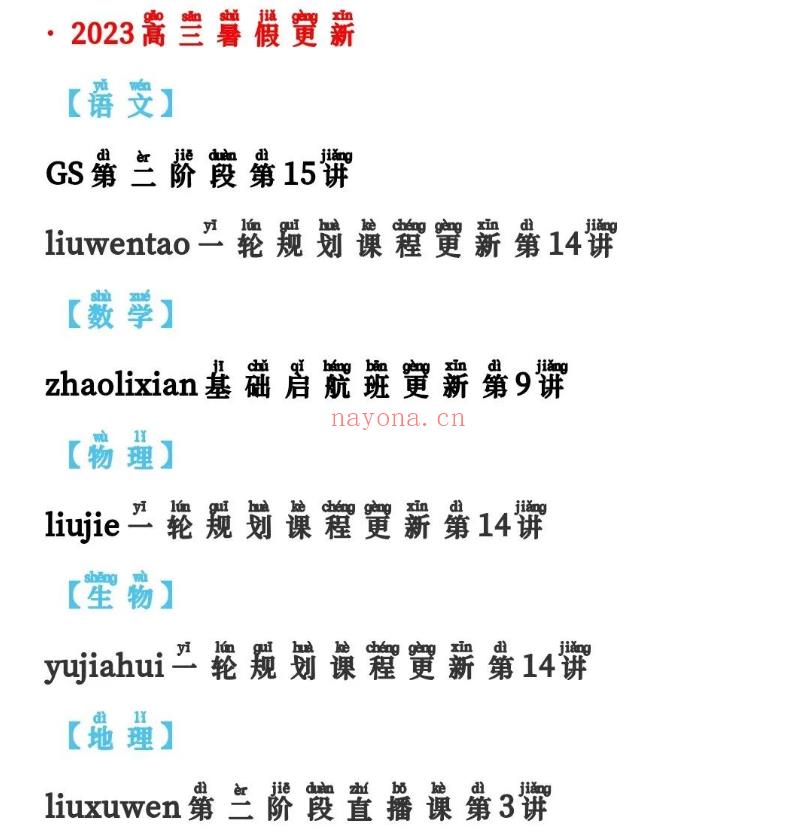 【2023高三届更新】1022期 百度网盘资源