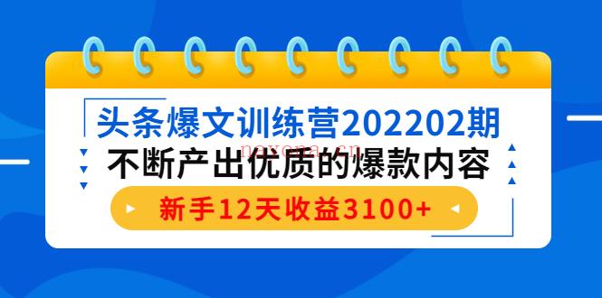 010.头条爆文训练营202202期 百度网盘资源