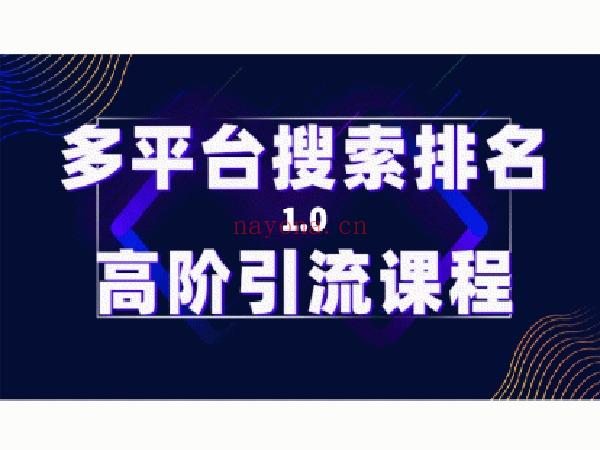 《红燃星球-多平台搜索排名高阶引流课程1.0》】 百度网盘资源