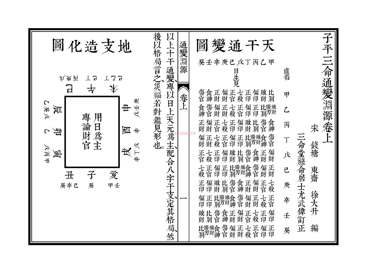 徐大升 子平三命通变渊源（三命堂尤武伟校）