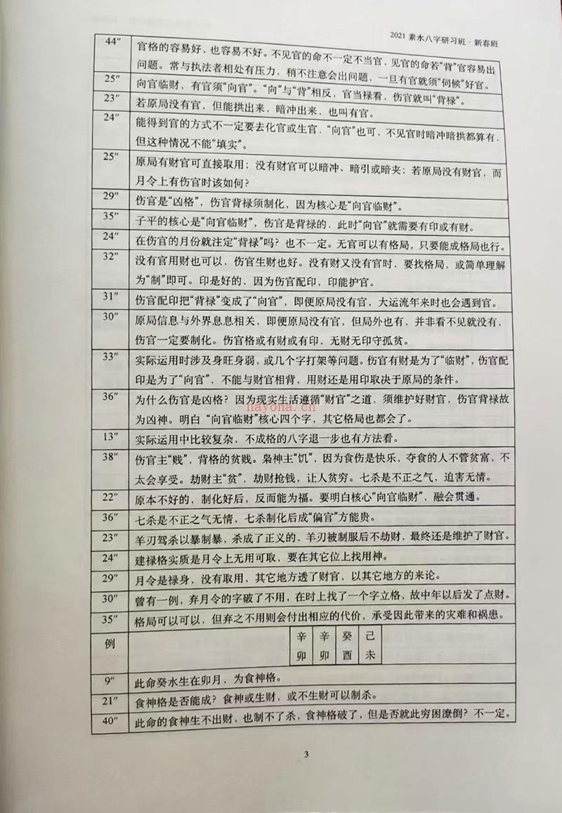 素水盲派命理第七期2021八字研习新春班