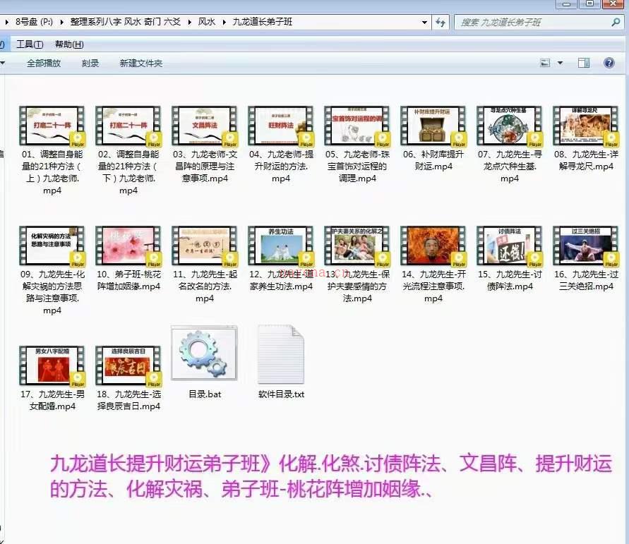 《九龙道长八字化解.化煞.讨债提升财运弟子班》 百度网盘资源