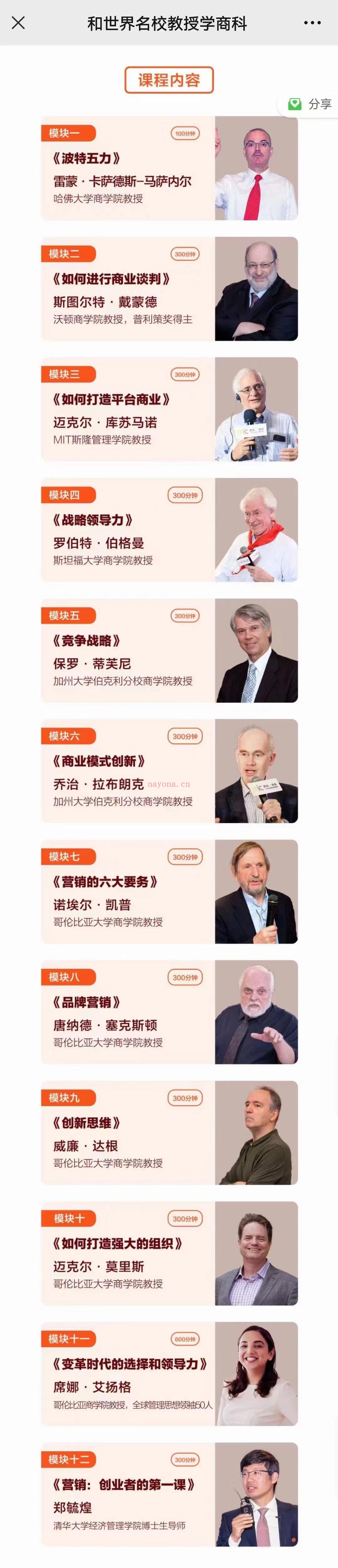 《和世界名校教授学商科》 百度网盘资源