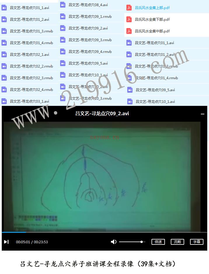 寻龙点穴全程录像 吕文艺（39集+文档）百度网盘资源