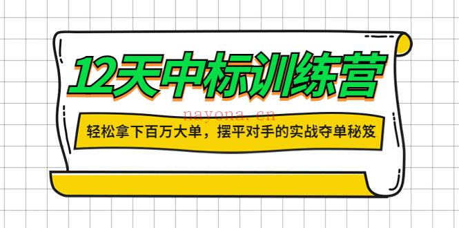 108.12天中标训练营 百度网盘资源