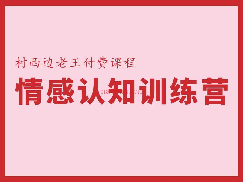 【·《村西边老王的大讲堂-情感认知训练营》】 百度网盘资源