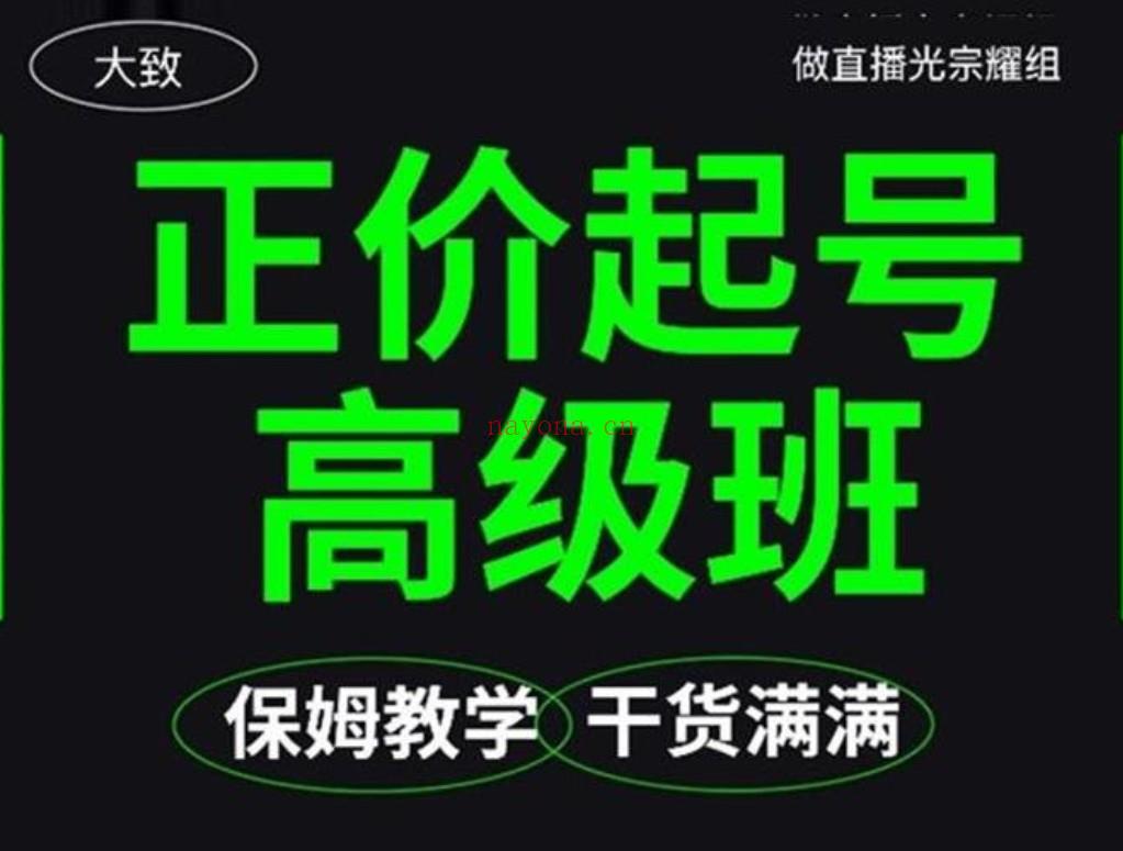 大致《保姆级正价起号详细教程》 百度网盘资源