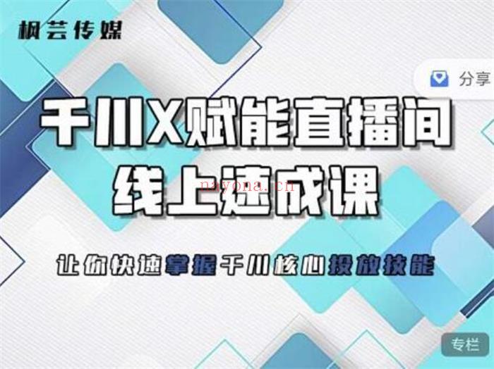 【短视频抖店蓝海暴利区1.0077 枫芸传媒《线上千川提升课》】【课程上新】 百度网盘资源