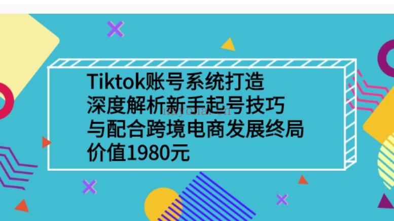 080.Tiktok账号系统打造 百度网盘资源