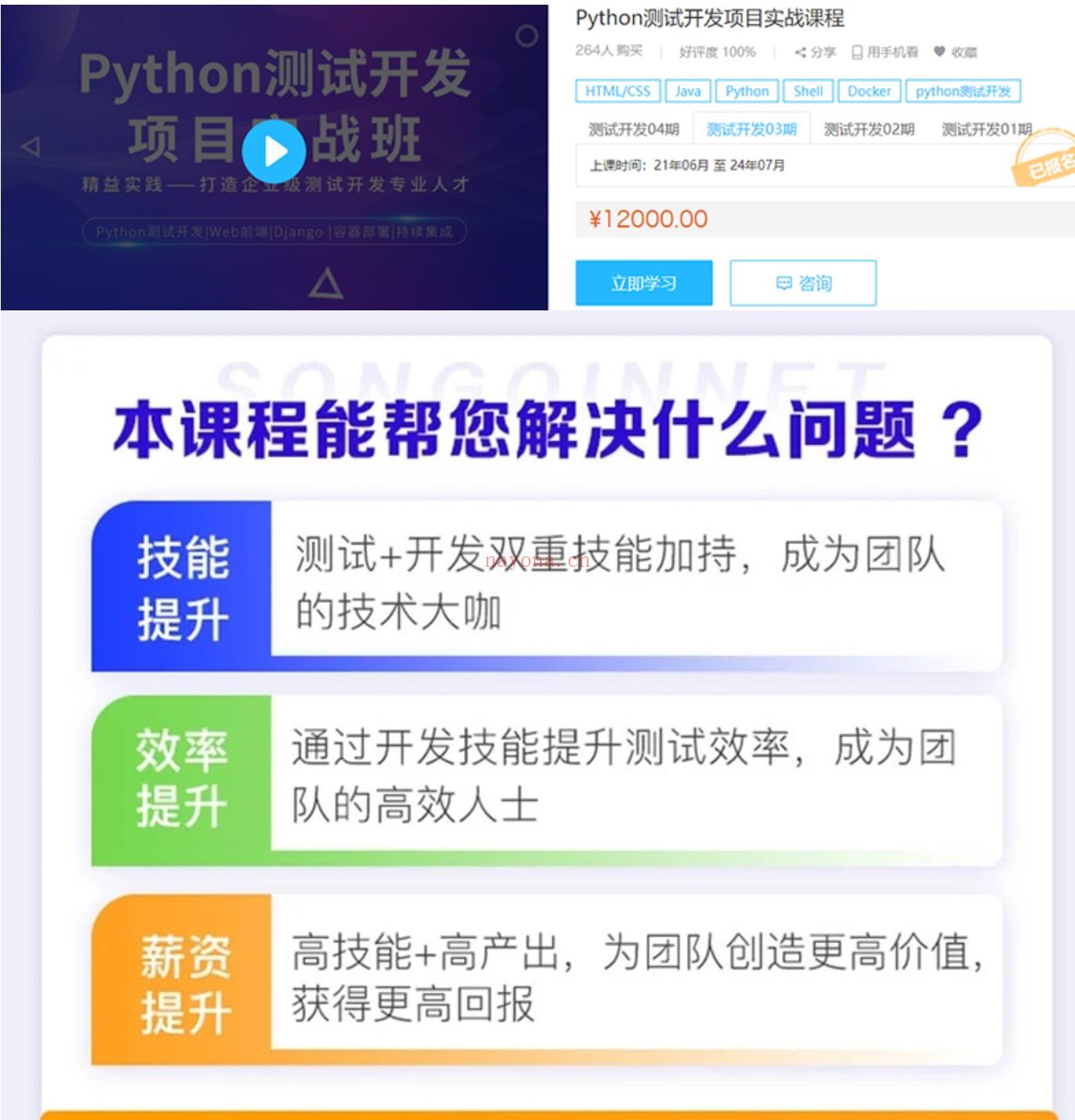 【IT2区上新】024.松勤-Python测试开发项目实战课程 3期【完结无秘】 百度网盘资源