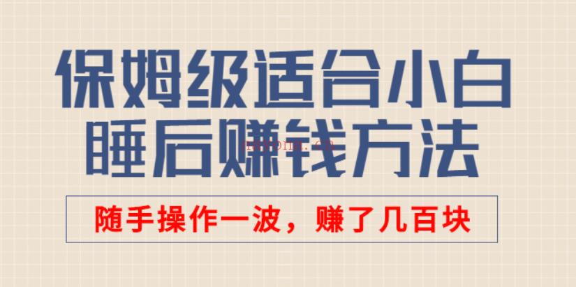 04.保姆级适合小白的睡后收入副业赚钱思路和方法 百度网盘资源