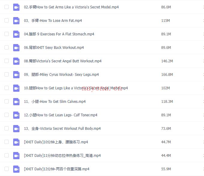 【瑜伽健身上新】【063 XHIT Daily系列瘦身视频】 百度网盘资源