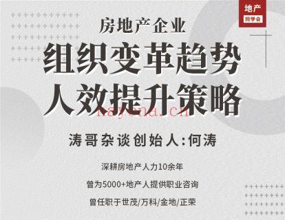 【9.9 [红包]· 【L0142房企组织变革与人效提升策略】 百度网盘资源