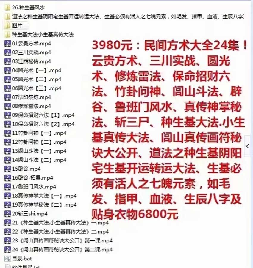 楚恒民间方术大全24集！云贵方术、三川实战、圆光术、修炼雷法、保命招财六法、竹卦问神 百度网盘资源