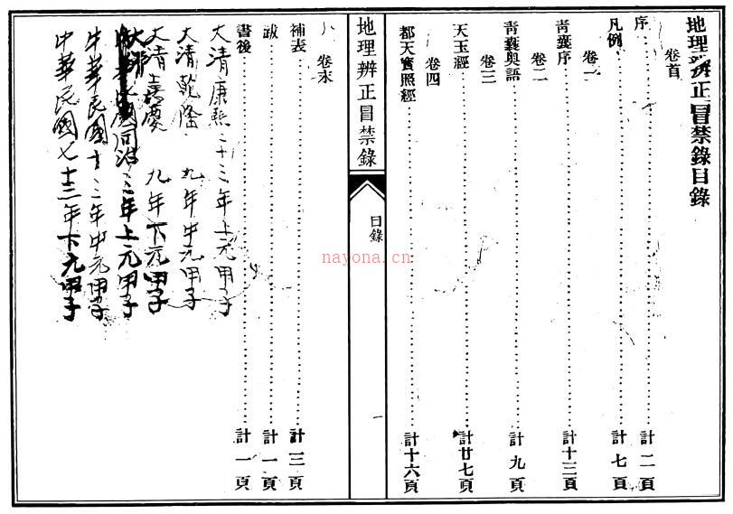 风水古籍《王元极地理辨正冒禁录》82页双页版