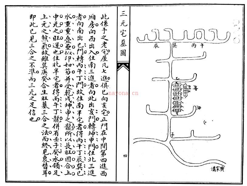 风水古籍《三元宅墓图》89页双页版