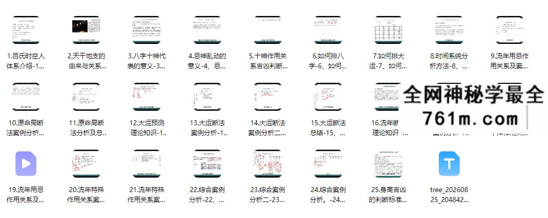 高秀萍《吕氏八字命理基础课程》视频25集，每集时长1小时左右：八字命理资料