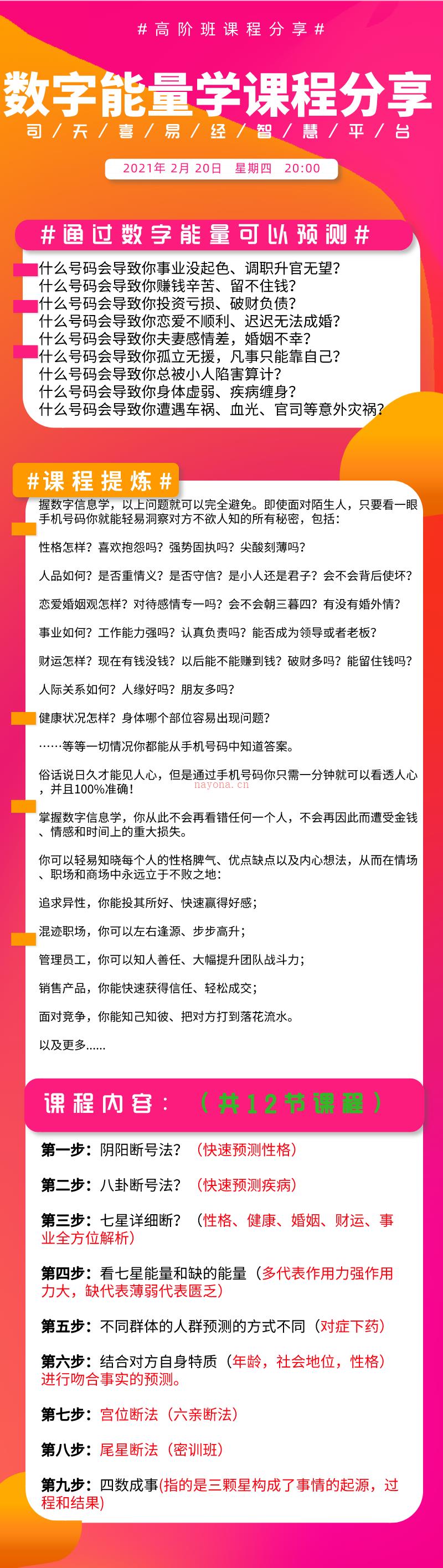 690司天喜《数字能量学》手机号码高级班视频11节