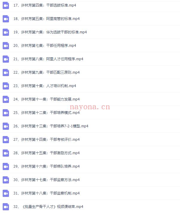 许林芳三合一：组织管理+招聘+批量人才 视频下载(许林芳三合一课程)