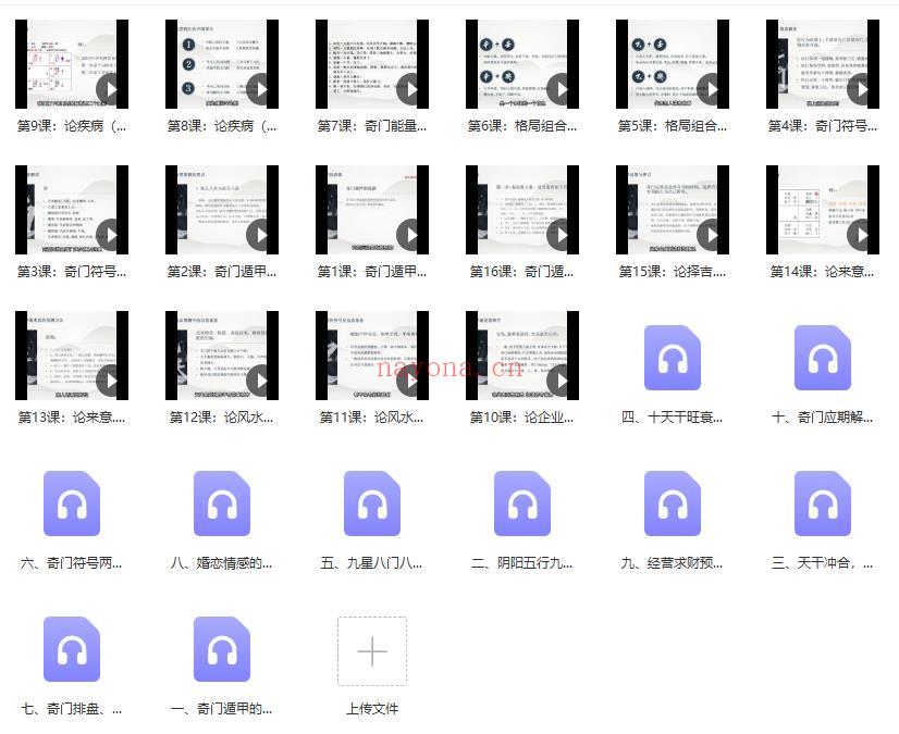 沈鸣文奇门遁甲初级（音频）+进阶课程（视频）26集